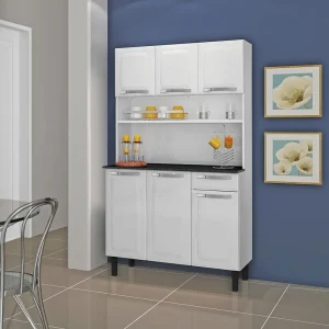 Armário Itatiaia Rose 6 Portas e 1 Gaveta Branco Neve